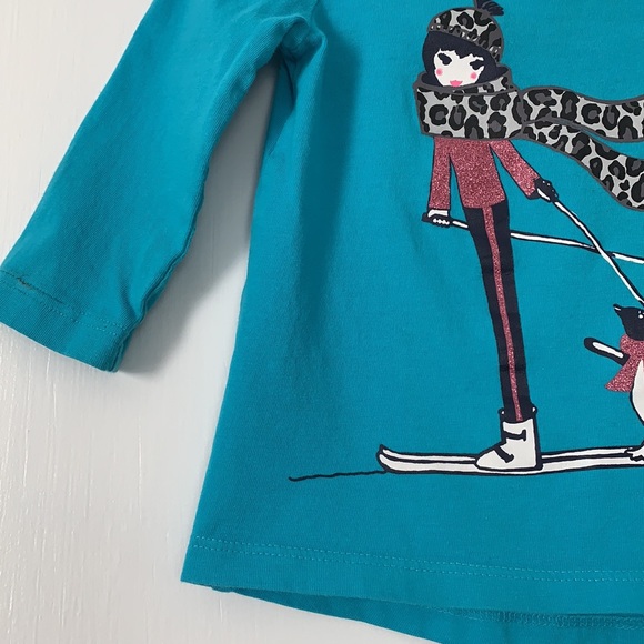 Gymboree Blue Ski Girl Penguin Top 12-18M EUC - Picture 3 of 10
